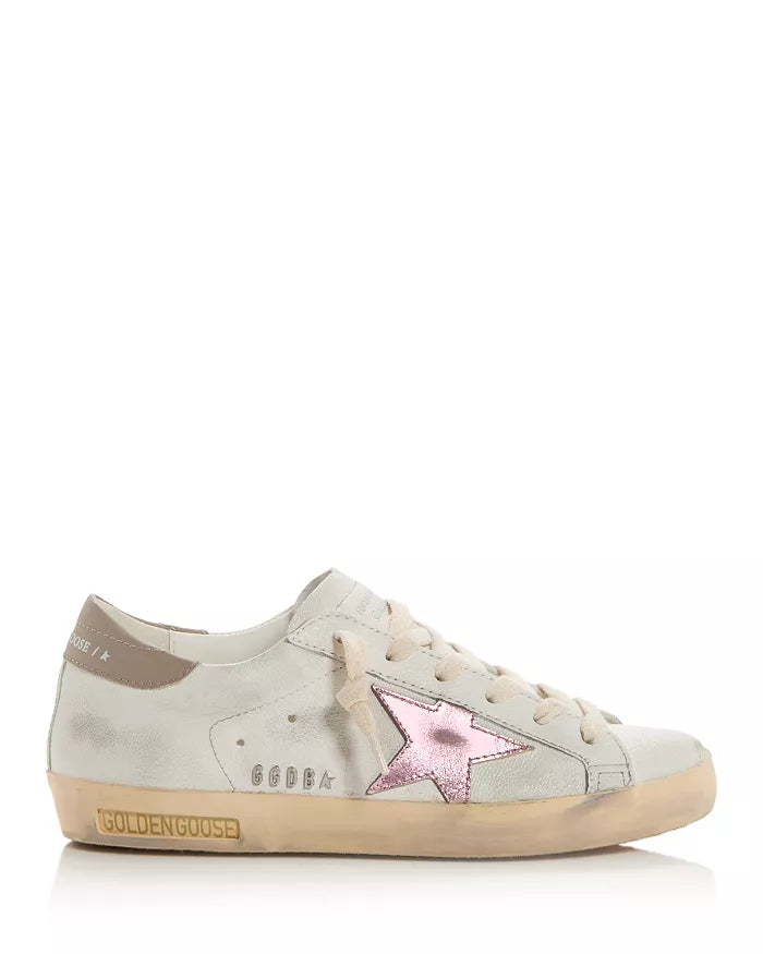 Golden Goose - Tenis "Superstar (White & Metallic Pink Star)" (Mujer)