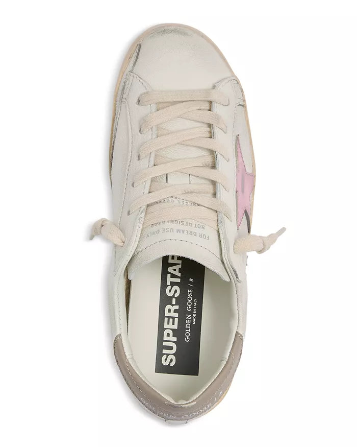 Golden Goose - Tenis "Superstar (White & Metallic Pink Star)" (Mujer)