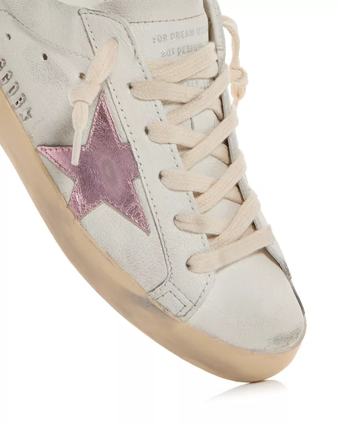 Golden Goose - Tenis "Superstar (White & Metallic Pink Star)" (Mujer)