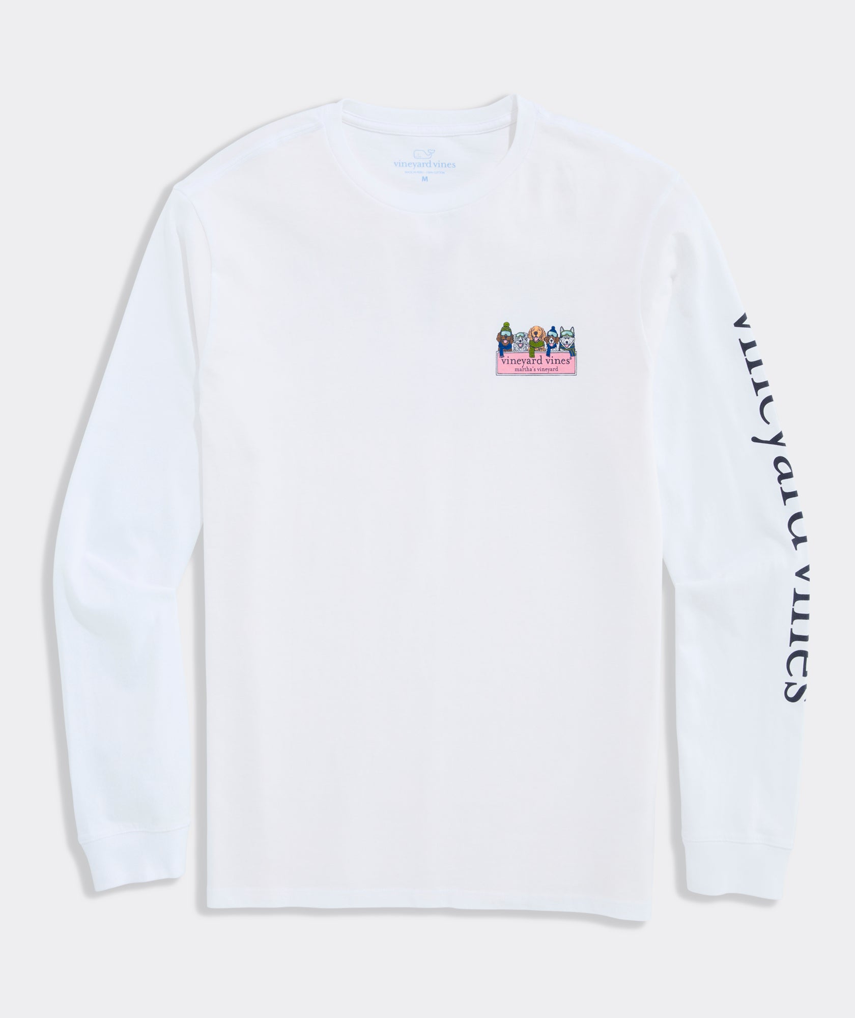Vineyard Vines - Playera de Manga Larga "Winter Pups Logo Box" (Hombre)