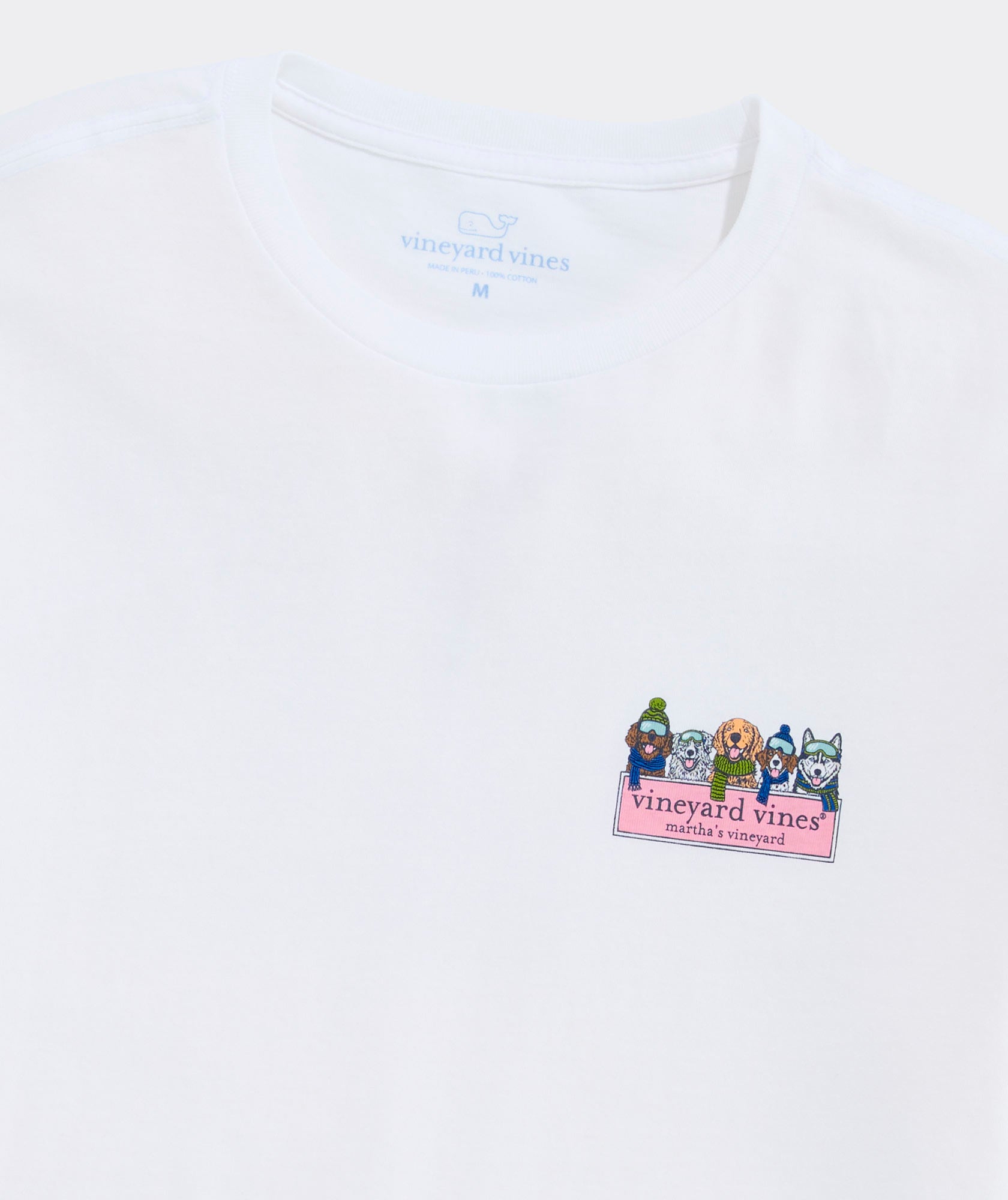 Vineyard Vines - Playera de Manga Larga "Winter Pups Logo Box" (Hombre)