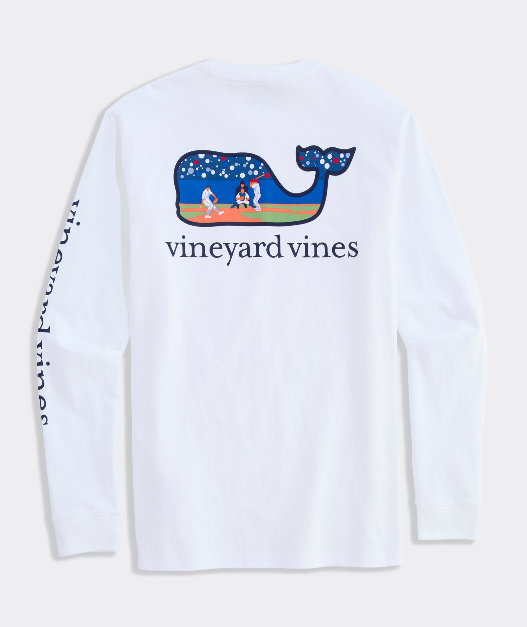 Vineyard Vines - Playera de Manga Larga "Baseball Crowd Whale" (Hombre)