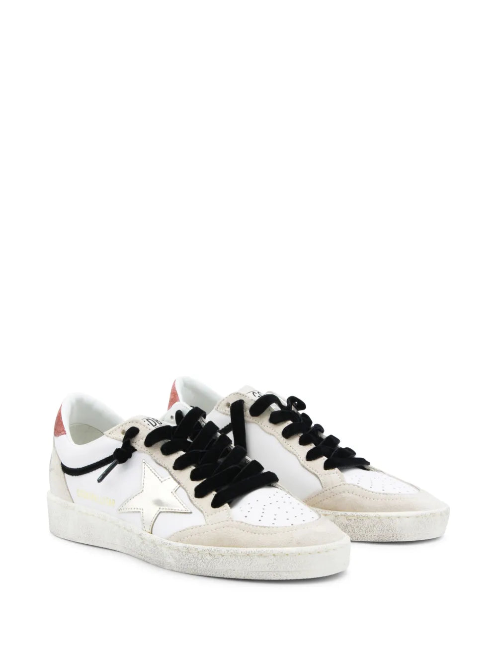 Golden Goose - Tenis "Ballstar (White, Silver & Velvet Black)" (Mujer)