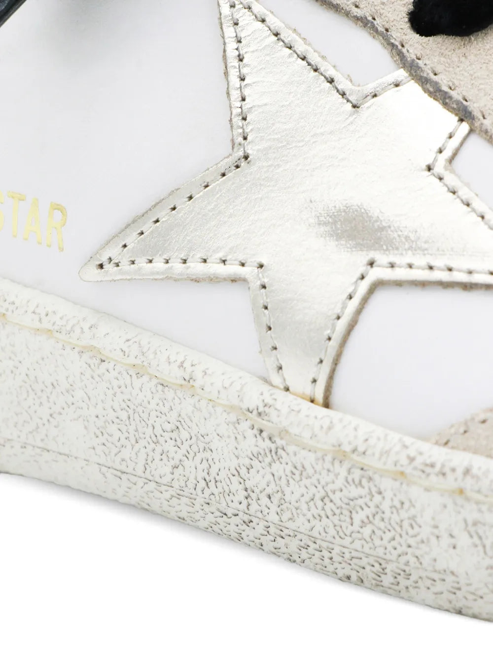 Golden Goose - Tenis "Ballstar (White, Silver & Velvet Black)" (Mujer)
