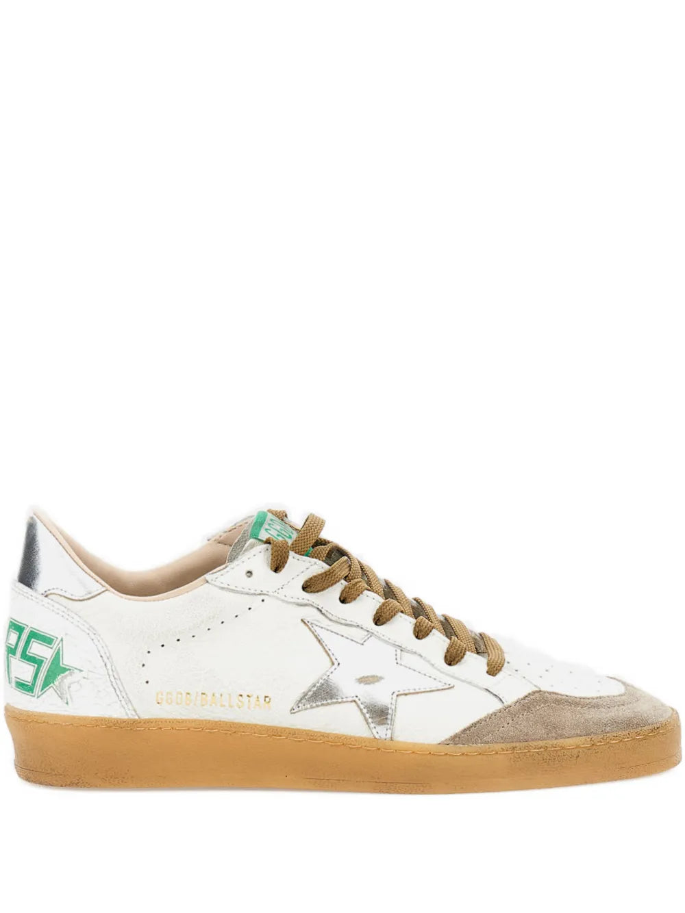 Golden Goose - Tenis "Ballstar (White, Silver & Green)"