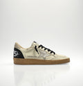 Golden Goose - Tenis "Ballstar (Cream, Black & Silver)" (Hombre)