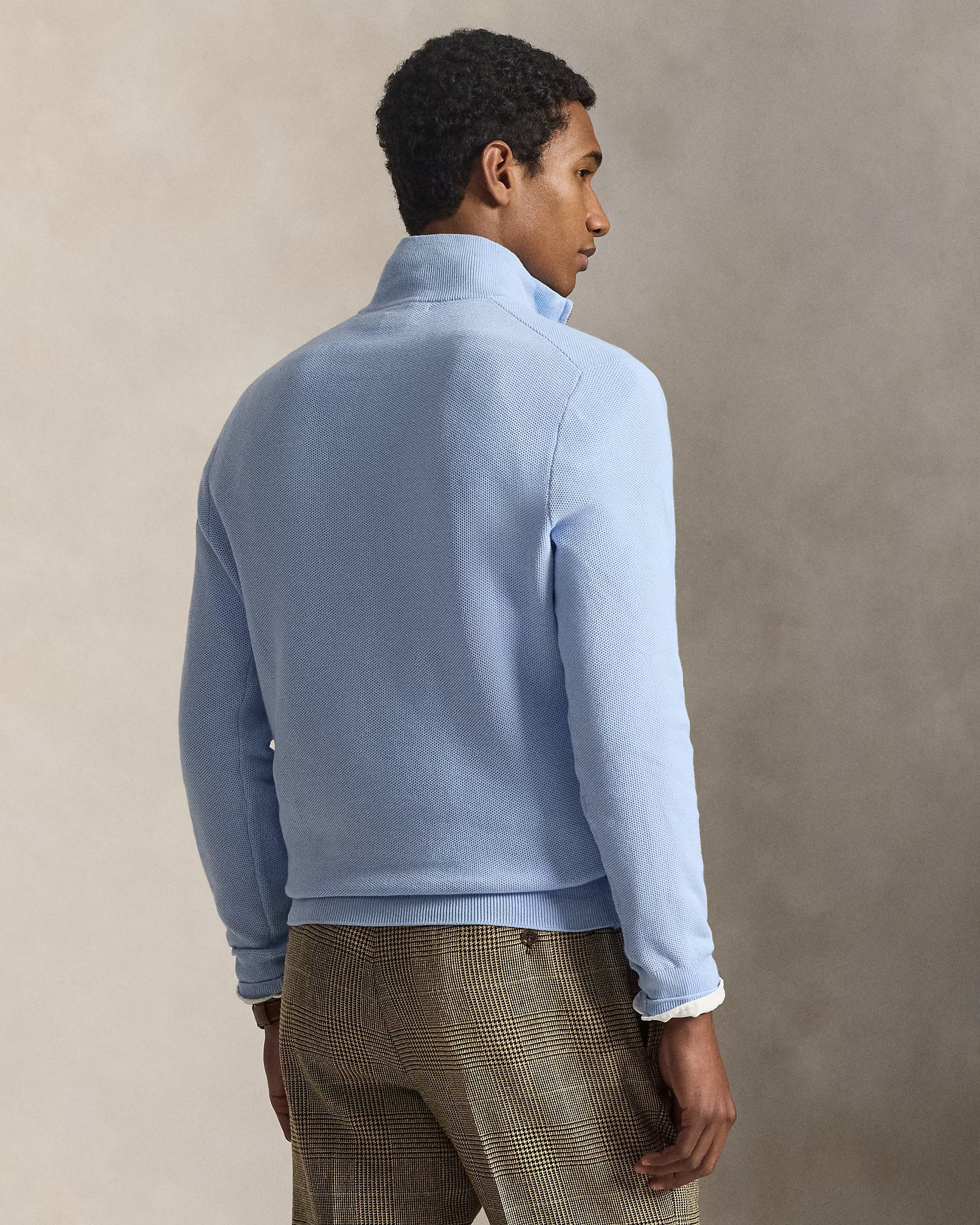 Polo Ralph Lauren - Suéter "Mesh-Knit Cotton Quarter-Zip" (Hombre)