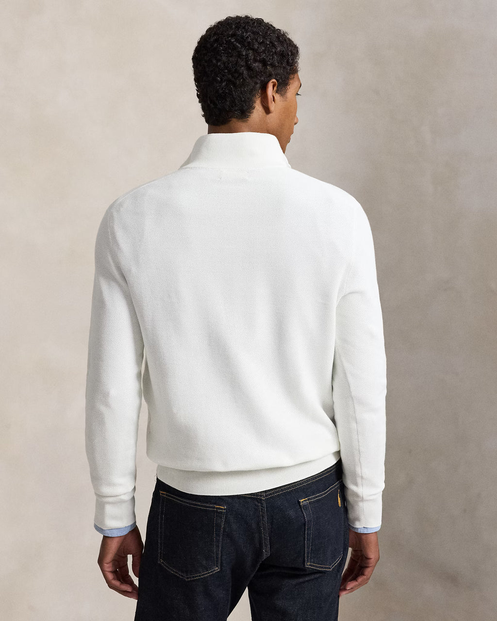 Polo Ralph Lauren - Suéter "Mesh-Knit Cotton Quarter-Zip" (Hombre)