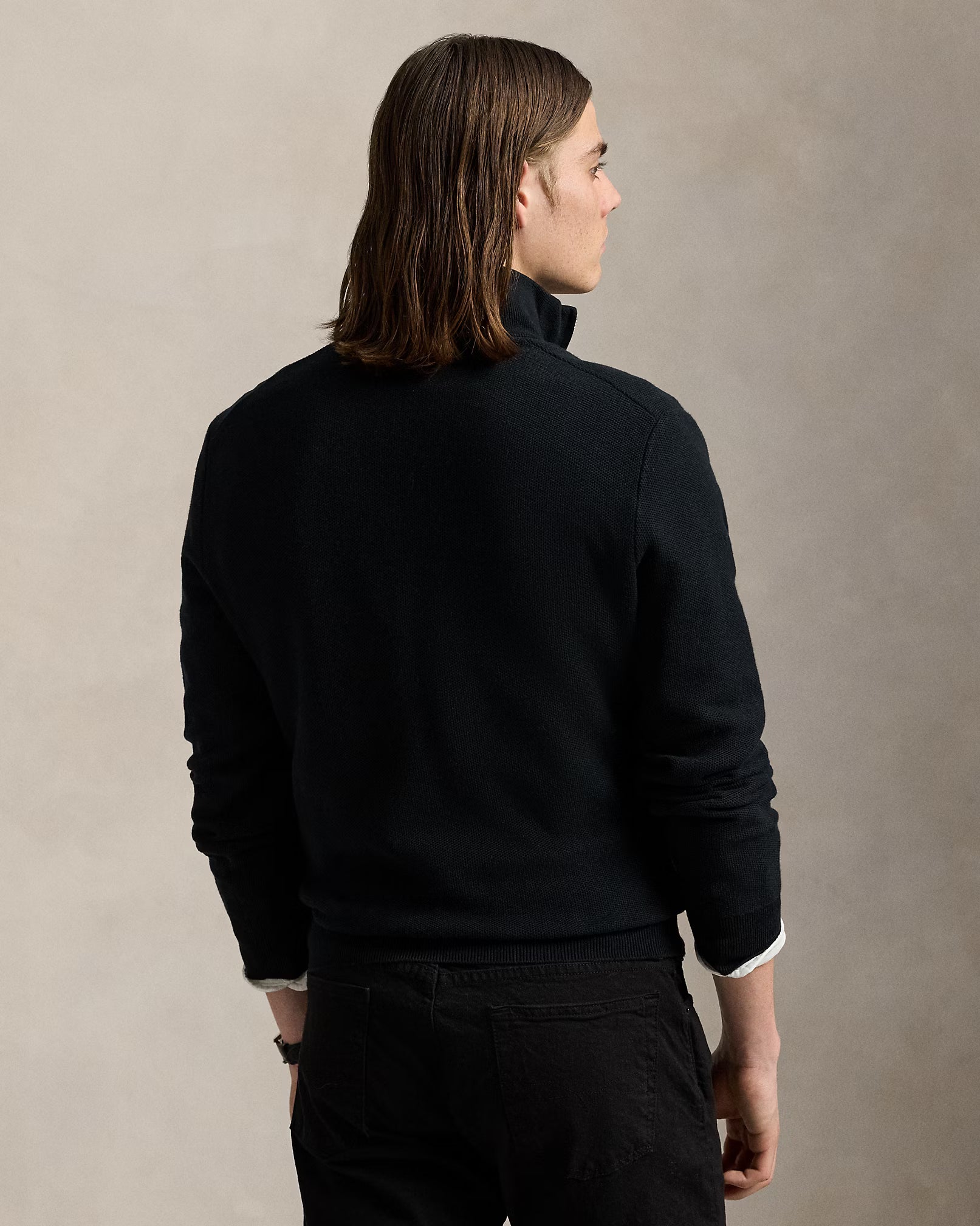 Polo Ralph Lauren - Suéter "Mesh-Knit Cotton Quarter-Zip" (Hombre)