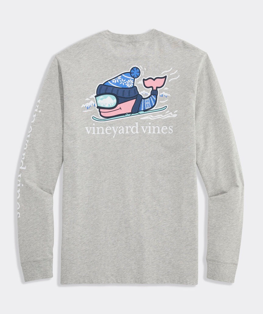 Vineyard Vines - Playera de Manga Larga "Downhill Ski Whale" (Hombre)