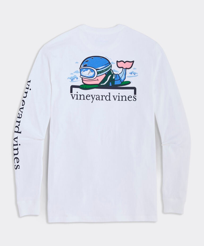 Vineyard Vines - Playera de Manga Larga "Snowboard Whale" (Hombre)