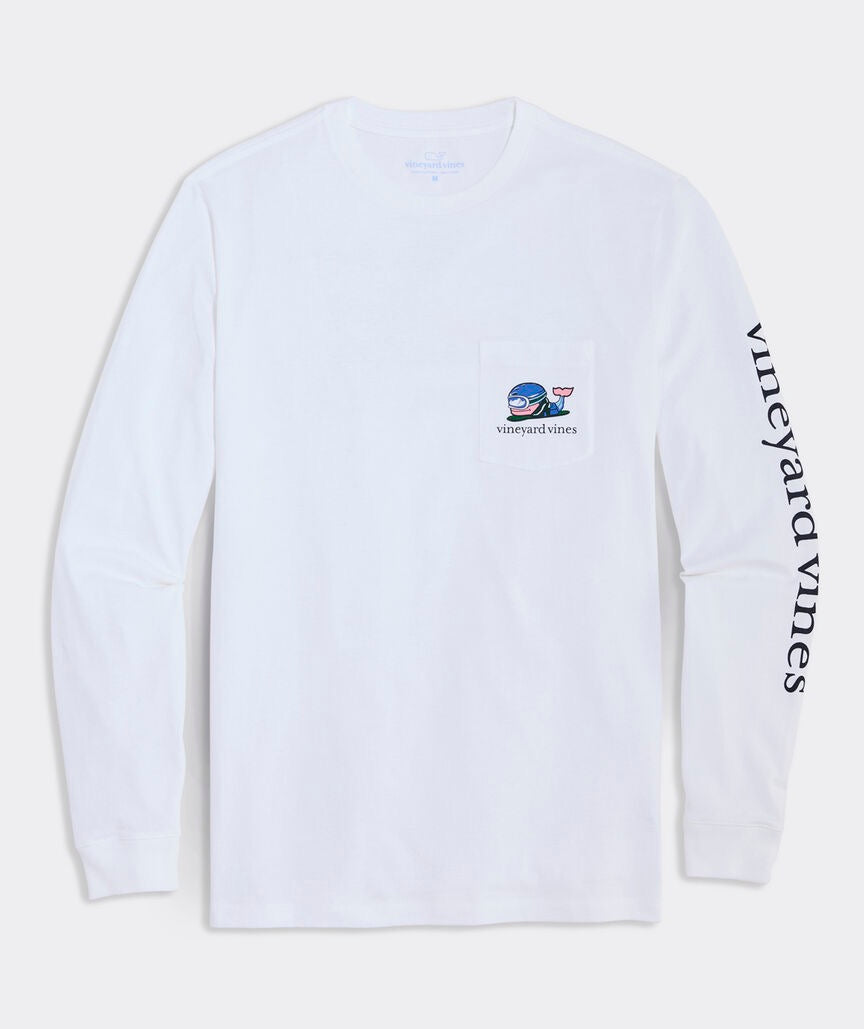 Vineyard Vines - Playera de Manga Larga "Snowboard Whale" (Hombre)