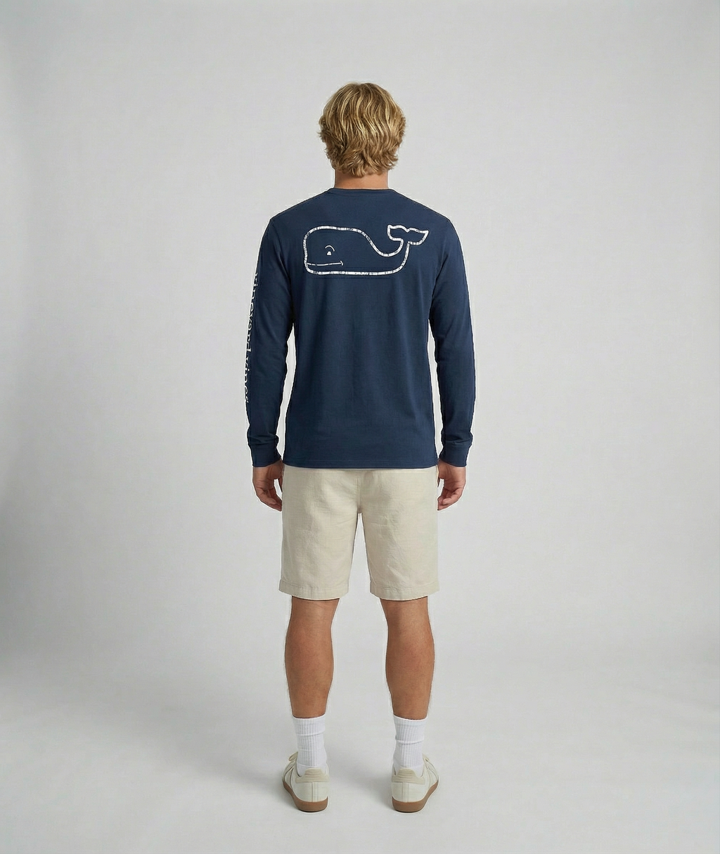 Vineyard Vines - Playera de Manga Larga "Vintage Whale" (Hombre)