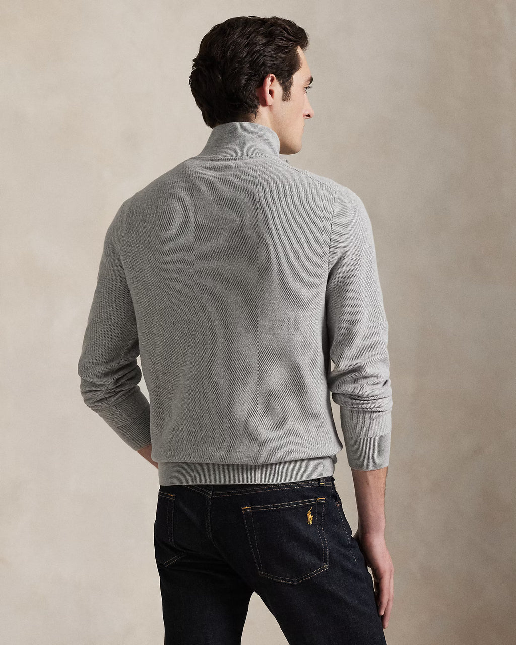 Polo Ralph Lauren - Suéter "Mesh-Knit Cotton Quarter-Zip" (Hombre)